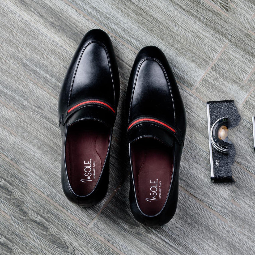 Alfonsino Black Pure Leather Handmade Shoes