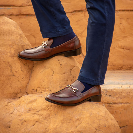 Inleather wood brown loafers 002